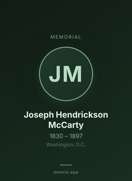 Memorial portrait of Joseph Hendrickson McCarty