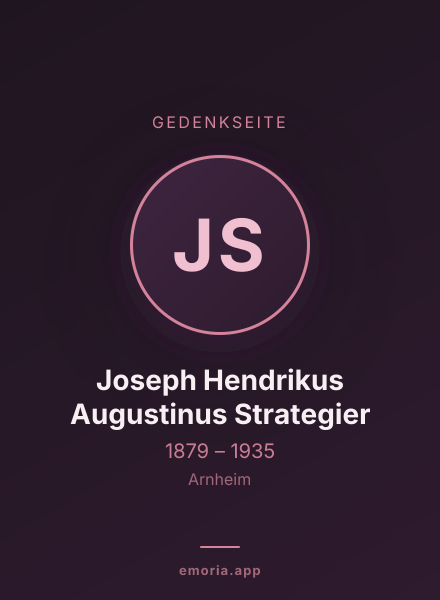 Gedenkportrait von Joseph Hendrikus Augustinus Strategier