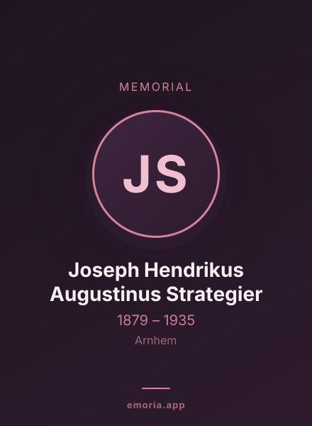 Memorial portrait of Joseph Hendrikus Augustinus Strategier