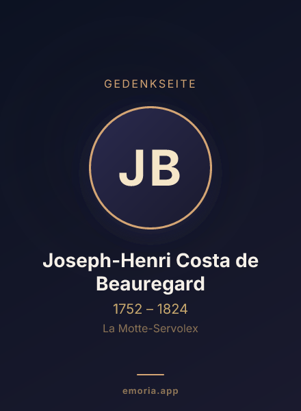 Gedenkportrait von Joseph-Henri Costa de Beauregard