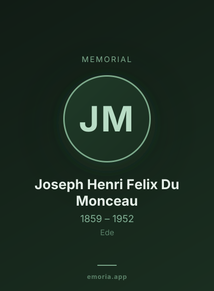 Memorial portrait of Joseph Henri Felix Du Monceau