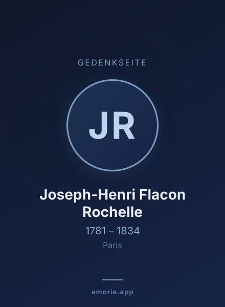 Gedenkportrait von Joseph-Henri Flacon Rochelle