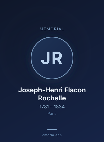 Memorial portrait of Joseph-Henri Flacon Rochelle