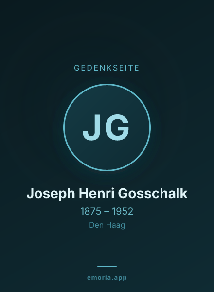 Gedenkportrait von Joseph Henri Gosschalk
