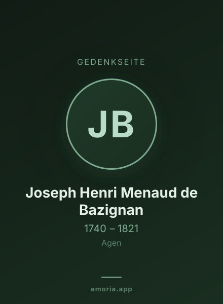 Gedenkportrait von Joseph Henri Menaud de Bazignan