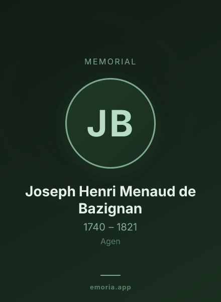 Memorial portrait of Joseph Henri Menaud de Bazignan