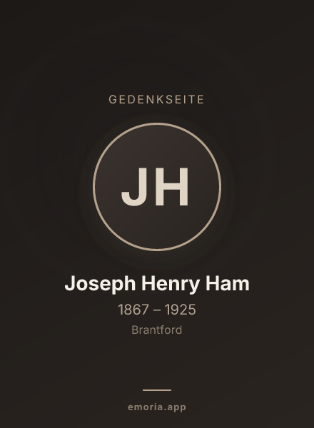 Gedenkportrait von Joseph Henry Ham