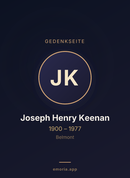 Gedenkportrait von Joseph Henry Keenan