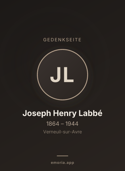 Gedenkportrait von Joseph Henry Labbé