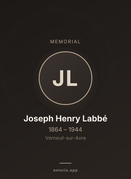 Memorial portrait of Joseph Henry Labbé