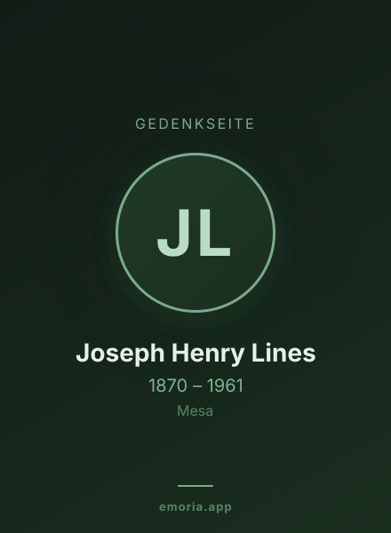 Gedenkportrait von Joseph Henry Lines