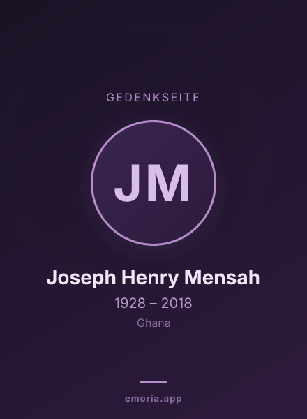 Gedenkportrait von Joseph Henry Mensah
