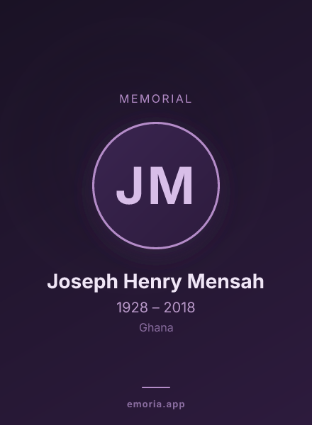 Memorial portrait of Joseph Henry Mensah