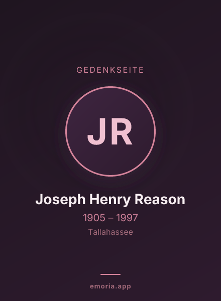 Gedenkportrait von Joseph Henry Reason