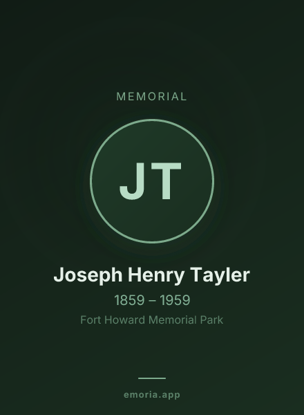 Memorial portrait of Joseph Henry Tayler