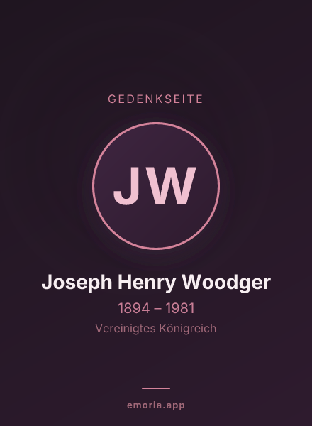 Gedenkportrait von Joseph Henry Woodger