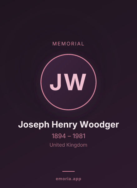 Memorial portrait of Joseph Henry Woodger