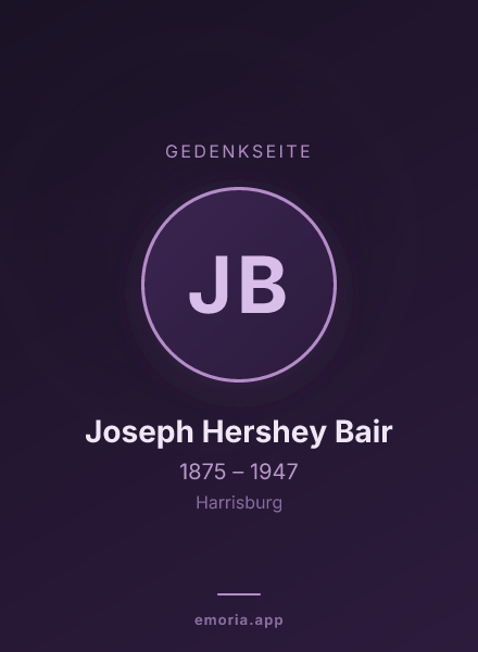 Gedenkportrait von Joseph Hershey Bair