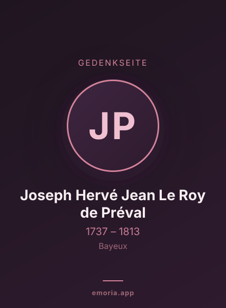 Gedenkportrait von Joseph Hervé Jean Le Roy de Préval