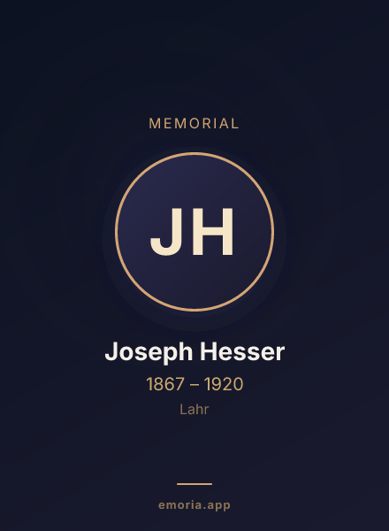 Memorial portrait of Joseph Hesser