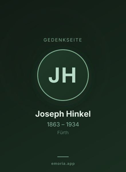 Gedenkportrait von Joseph Hinkel