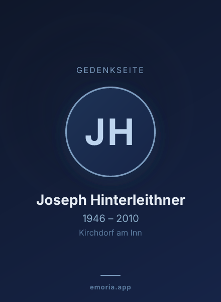 Gedenkportrait von Joseph Hinterleithner