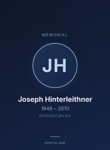Memorial portrait of Joseph Hinterleithner