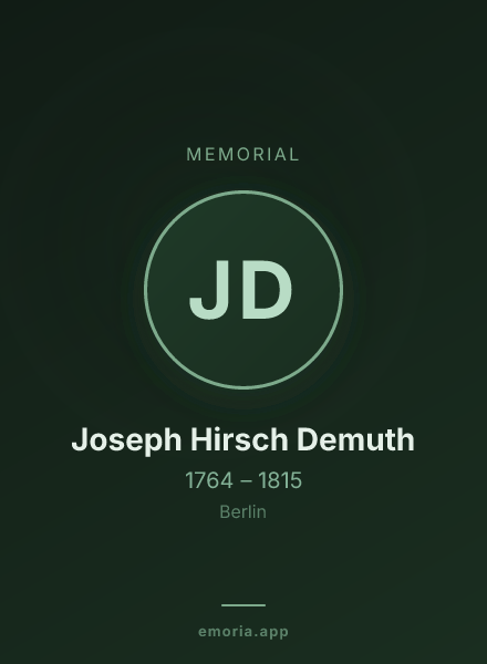 Memorial portrait of Joseph Hirsch Demuth