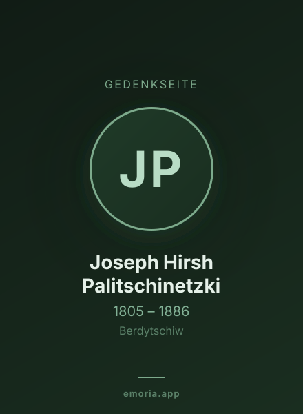 Gedenkportrait von Joseph Hirsh Palitschinetzki