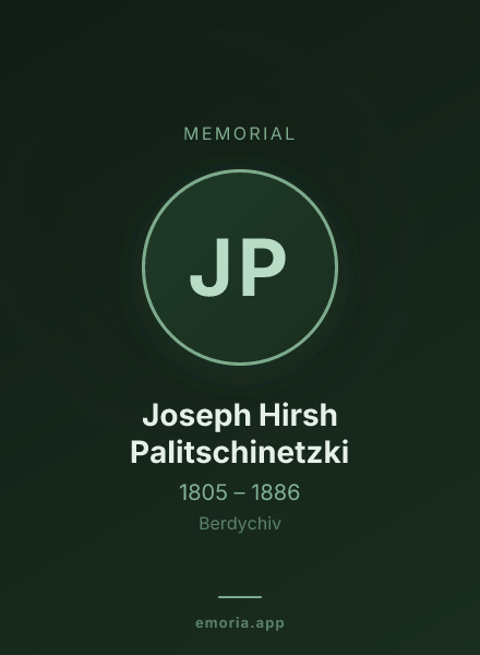 Memorial portrait of Joseph Hirsh Palitschinetzki