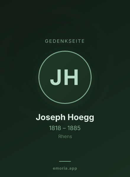 Gedenkportrait von Joseph Hoegg