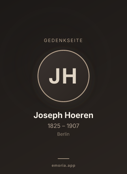 Gedenkportrait von Joseph Hoeren