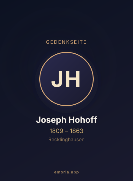 Gedenkportrait von Joseph Hohoff
