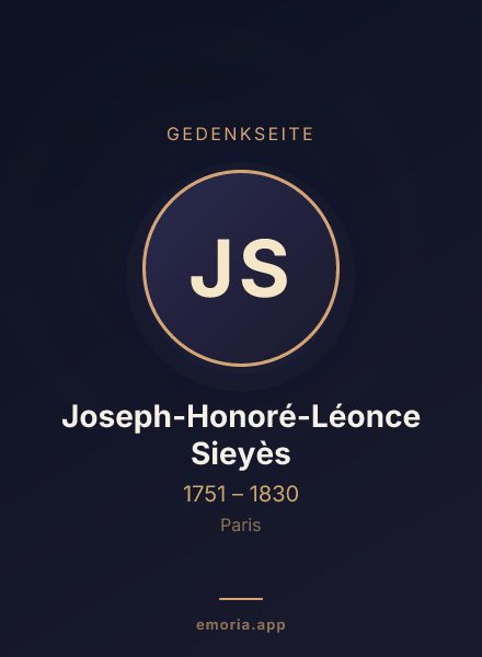 Gedenkportrait von Joseph-Honoré-Léonce Sieyès