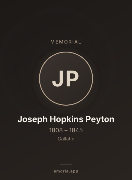 Memorial portrait of Joseph Hopkins Peyton