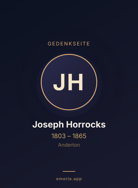 Gedenkportrait von Joseph Horrocks