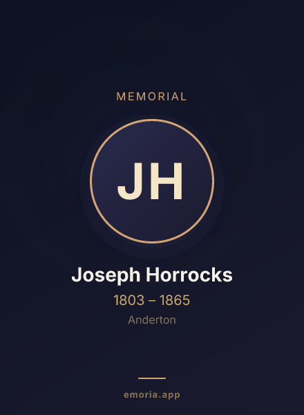 Memorial portrait of Joseph Horrocks