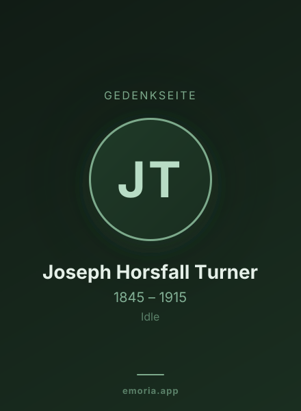 Gedenkportrait von Joseph Horsfall Turner
