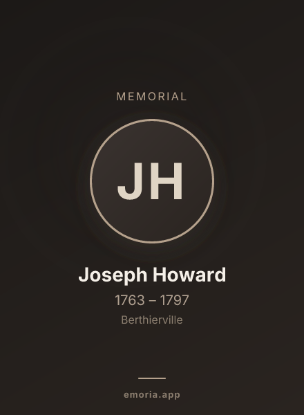 Memorial portrait of Joseph Howard