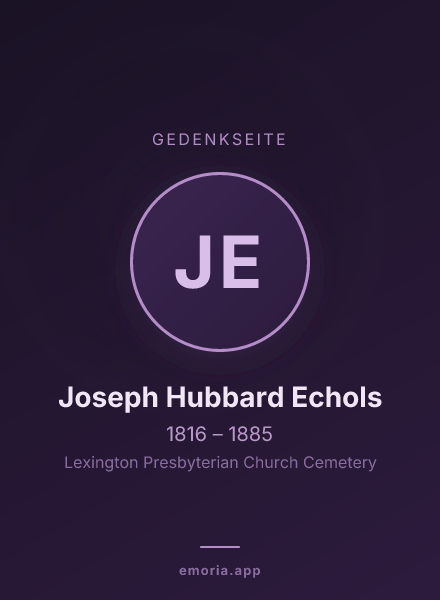 Gedenkportrait von Joseph Hubbard Echols