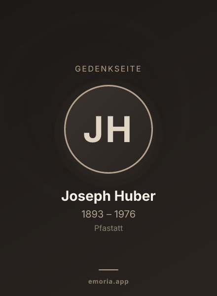 Gedenkportrait von Joseph Huber