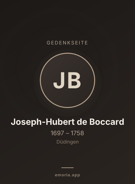 Gedenkportrait von Joseph-Hubert de Boccard