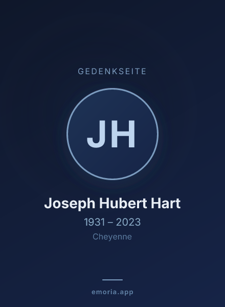 Gedenkportrait von Joseph Hubert Hart