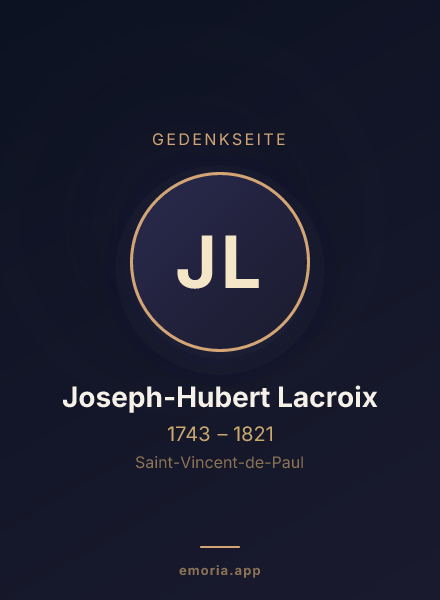 Gedenkportrait von Joseph-Hubert Lacroix