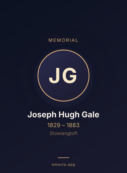 Memorial portrait of Joseph Hugh Gale