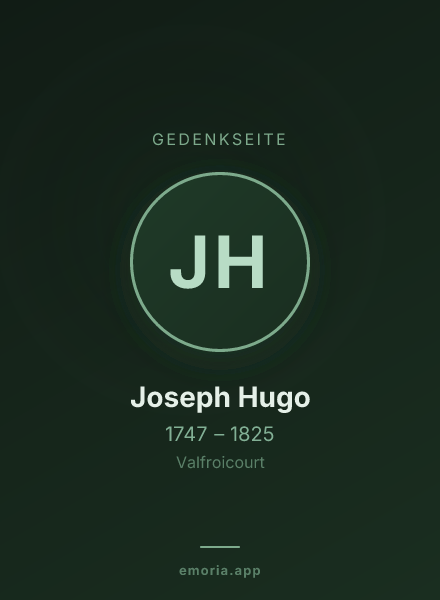 Gedenkportrait von Joseph Hugo