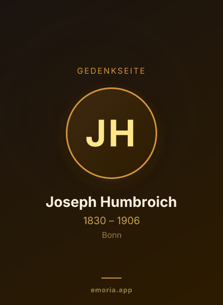 Gedenkportrait von Joseph Humbroich