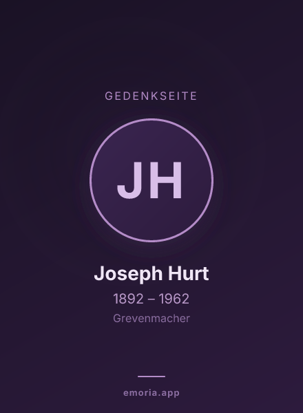 Gedenkportrait von Joseph Hurt