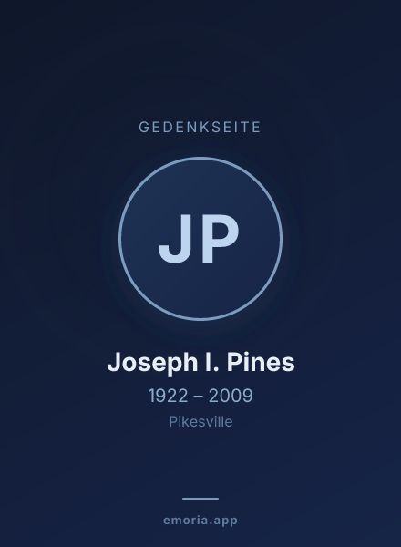 Gedenkportrait von Joseph I. Pines
