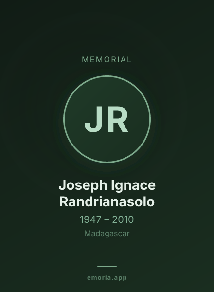 Memorial portrait of Joseph Ignace Randrianasolo